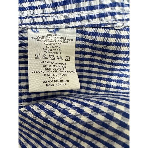 Nick Graham men’s stretch modern fit blue flip cuff shirt size XL TG #29-1298 - Picture 5 of 6